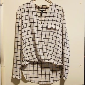 White and Black Plaid Shirt